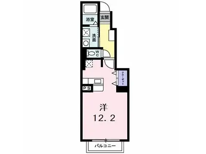 フランブリッサB(ワンルーム/1階)の間取り写真