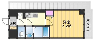COCO-SURFRIDER(1K/9階)の間取り写真