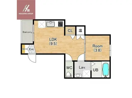 F MAISON RUELLEM(1LDK/3階)の間取り写真