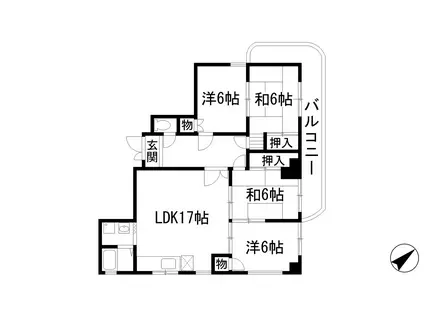 リバーサイド松本(4LDK/4階)の間取り写真
