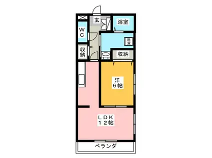 パルティーレ(1LDK/1階)の間取り写真