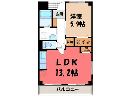 グレイスマンションII(1LDK/1階)の間取り写真