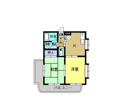 LA FORET FUKUMOTO(2K/2階)の間取り写真