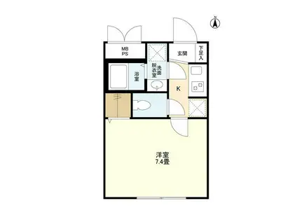 ウェルスクエアイズム蒲田(1K/3階)の間取り写真