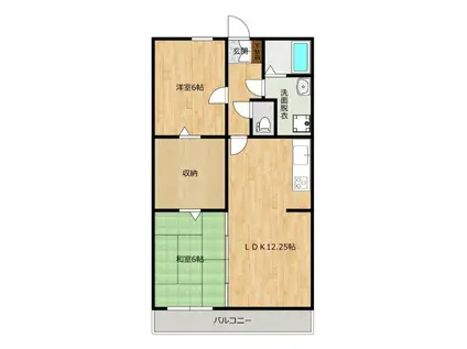 ミレニアムユウアイ(2LDK/1階)の間取り写真