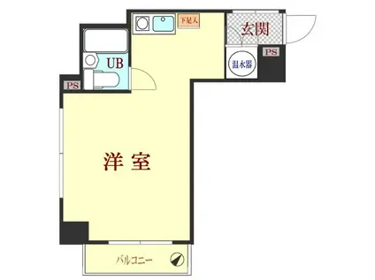 ライオンズマンション石川町第二(ワンルーム/6階)の間取り写真