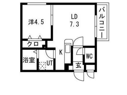 URBAN STAGE 北20条(1LDK/3階)の間取り写真