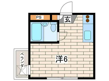 シャトル大恵E(ワンルーム/2階)の間取り写真