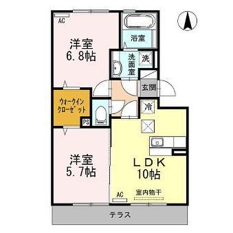 サニーホームズ88(2LDK/1階)の間取り写真