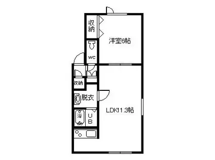 NOAH(1LDK/1階)の間取り写真