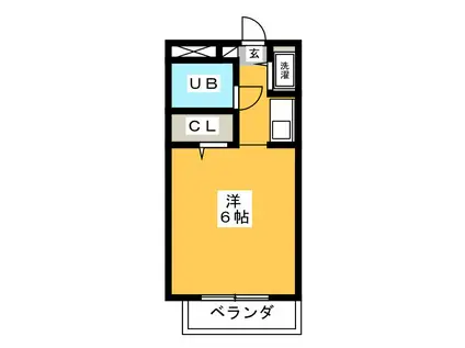 ジョイフル蕨(ワンルーム/3階)の間取り写真