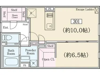 REVE RESIDENCE 学芸大学(1LDK/3階)の間取り写真