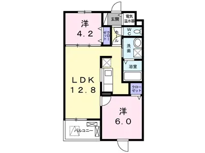 プリマヴェリーナ(2LDK/3階)の間取り写真