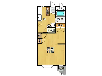 ルミネックス郡山(1K/2階)の間取り写真