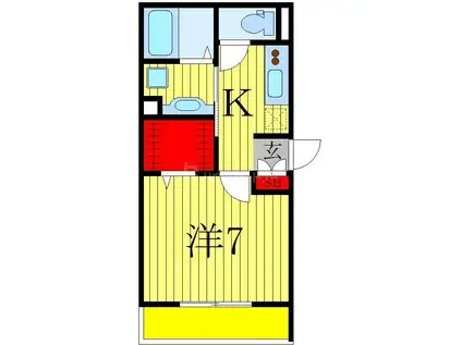 リバービレッジ(1K/1階)の間取り写真
