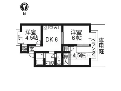 ハイツベルフィーユ(3DK/1階)の間取り写真
