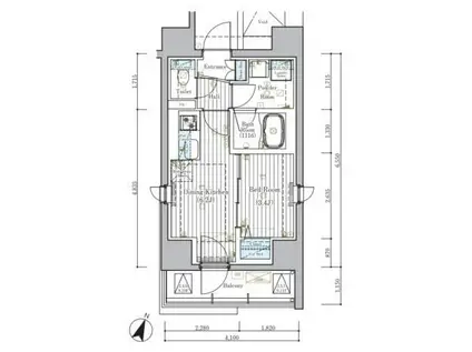 ミライズ横濱サウスレジデンス(1DK/7階)の間取り写真