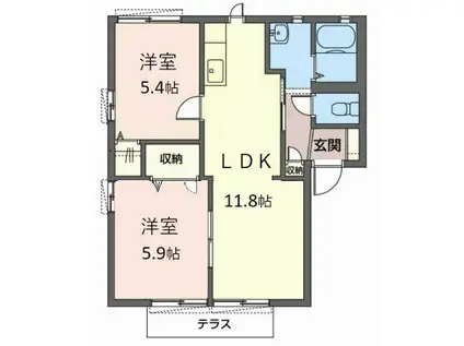 サニーコート(2LDK/1階)の間取り写真