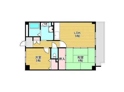 プリムローズ(2LDK/4階)の間取り写真