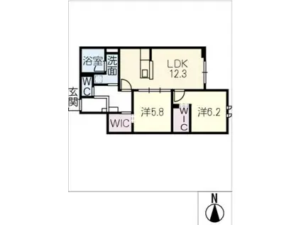 アルカディアSOU(2LDK/1階)の間取り写真