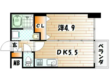 NO.63 オリエントキャピタルタワー(1DK/19階)の間取り写真