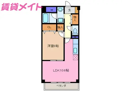 NOBLE CASA(1LDK/3階)の間取り写真