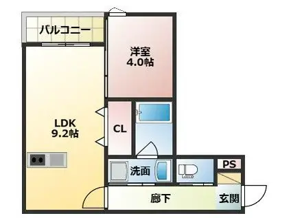 GRANDCIA PLUS(1LDK/2階)の間取り写真