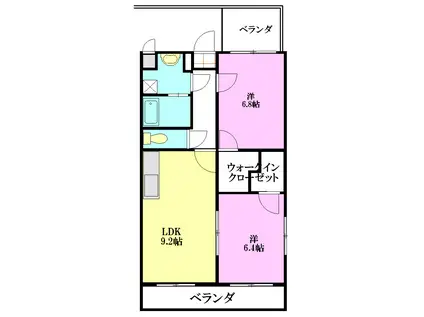 グレイス池田(2LDK/2階)の間取り写真