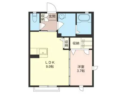 ムネハイツ シャーメゾン(1LDK/1階)の間取り写真