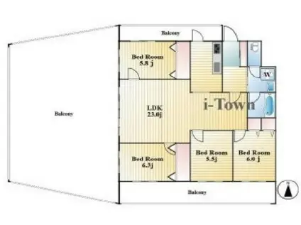 朝日西巣鴨マンション(4LDK/10階)の間取り写真