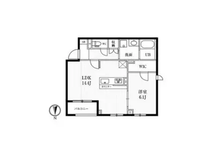 カーサ ルボートン(1LDK/2階)の間取り写真