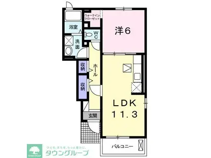 シオンIIA(1LDK/1階)の間取り写真