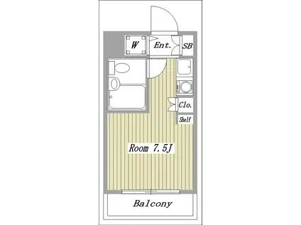 ライオンズマンション西川口第8(ワンルーム/3階)の間取り写真