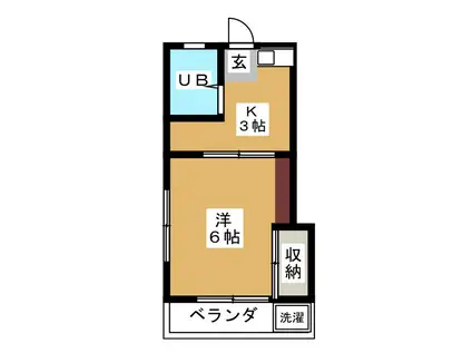 京王井の頭線 西永福駅 徒歩12分 2階建 築52年(1K/1階)の間取り写真