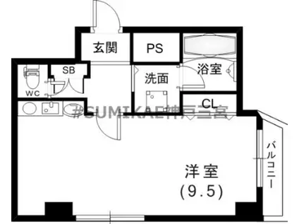 エトワール山手KOYAMA(ワンルーム/3階)の間取り写真