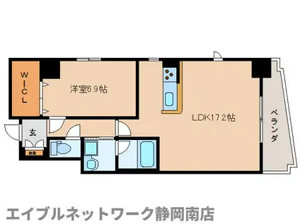 稲川セゾンヴェール(1LDK/8階)の間取り写真