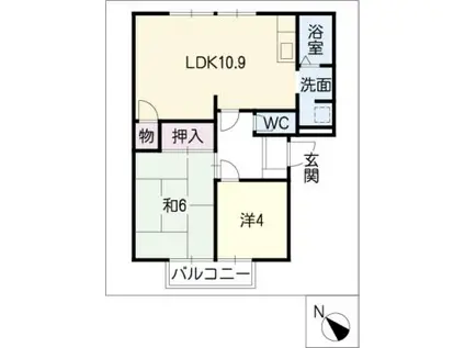 アネックス山本A棟(2LDK/2階)の間取り写真
