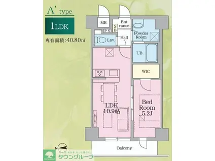 SSH萩中(1LDK/4階)の間取り写真