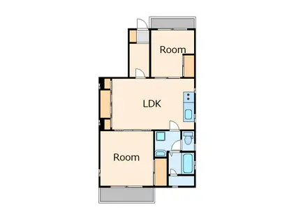 コスモス(2LDK/1階)の間取り写真