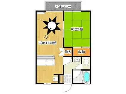 メゾン・ラ・ポール(1LDK/1階)の間取り写真