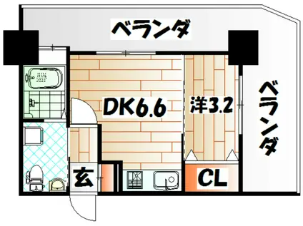 NO.71オリエントトラストタワー(1DK/9階)の間取り写真