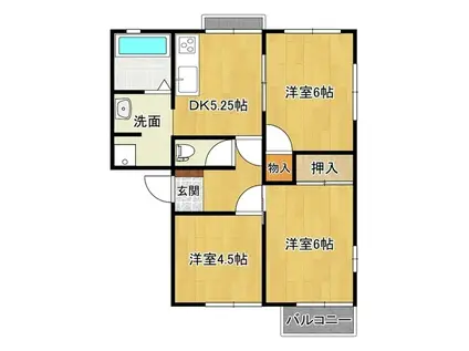 フレグランス並木(3DK/1階)の間取り写真