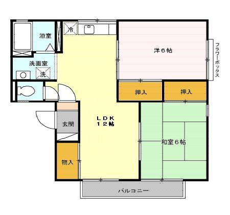 セジュールM(2LDK/1階)の間取り写真