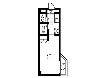 ラフィネ野並(1K/6階)の間取り写真