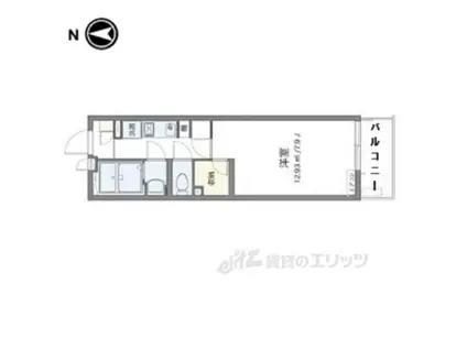 クレイノかもめ(1K/4階)の間取り写真