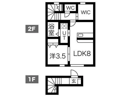 コヒナハウス(1LDK/2階)の間取り写真