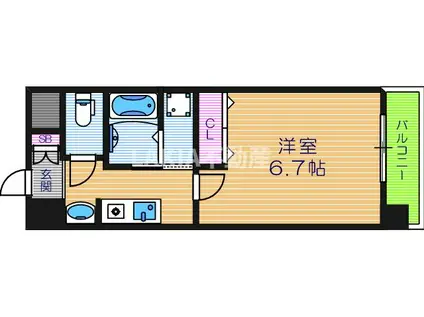 SWISS天王寺I(1K/8階)の間取り写真