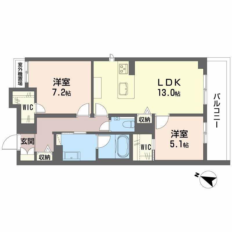 VIA SOLE 六甲道(2LDK/3階)の間取り写真