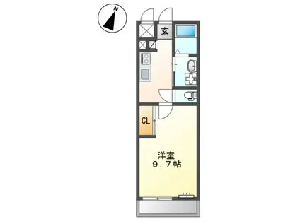 パドマヒルズ(1K/2階)の間取り写真