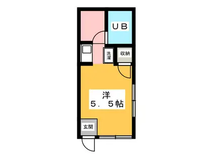 プチドリーム(ワンルーム/2階)の間取り写真